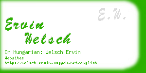 ervin welsch business card